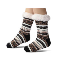 (Black coffee) 6 COLOR Ultra-thick Cashmere Slipper Home Socks, 2025 New Slipper Socks with Grips