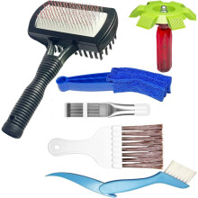 Kit de Limpieza de Aletas de Aire Acondicionado de 6 Piezas, Herramienta de Limpieza de Serpentines HVAC con Peine de Aletas, Alisador y Cepillo de