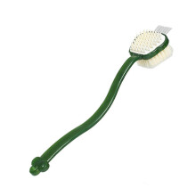 (Transparent Green) 3-in-1 Shower Body Brush Silicone Long Handle Bathroom Wash Brush Bathing Massage Back Body Exfoliating Brush Bath Supplies