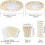 Service de table Ensemble de 80 pièces Pour réceptions Blanc Or — vaisselle jetable mariage, kit anniversaire complet 2