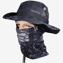 (COLOR 08) Cooling Neck Gaiter Face Mask Boonie Hat Set, Boonie Hats Fishing Hat for Men