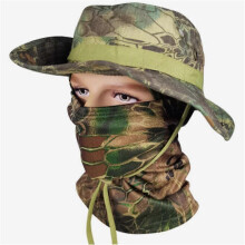(COLOR 10) Cooling Neck Gaiter Face Mask Boonie Hat Set, Boonie Hats Fishing Hat for Men