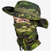 (COLOR 12) Cooling Neck Gaiter Face Mask Boonie Hat Set, Boonie Hats Fishing Hat for Men