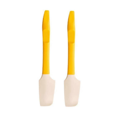 (yellow) 2 in 1 High Temperature Resistant Baking Scraper, Kitchen Mixing Spatula
