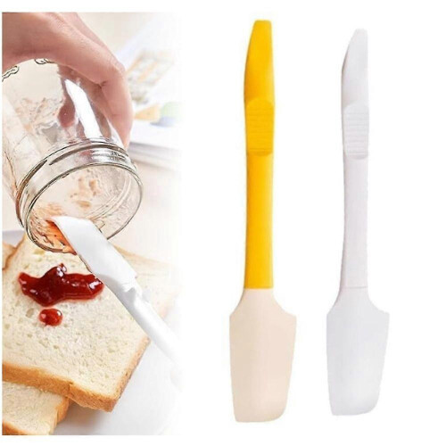 (yellow*white) 2 in 1 High Temperature Resistant Baking Scraper, Kitchen Mixing Spatula