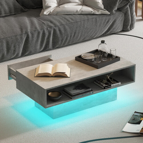 Modern Grey LED Coffee Table 2