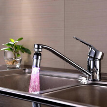 (red tap) LED Temperature Sensitive Faucet Kitchen Glow Water Saving Faucet Aerator Bathroom 3-Color Light-up Tap Nozzle Shower Supplies