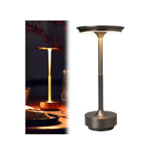 (Gun gray) Vianys Ecolume, Vueeze Table Lamp, Cordless Table Lamp Rechargeable Bedside Lamp Touch Tricolour