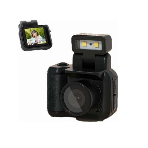 (Without spare battery, black) Mini Camera, Mini Vintage Camera, Tiny Nostalgic Snap Camera
