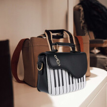 Black new fashion hit color piano printing handbag sweet wind fresh shoulder diagonal portable Small Bag