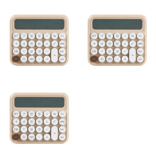 3X 12 Digits Mechanical Calculator Large LCD Display Desktop Calculator Large Button Financial Calculator Beige