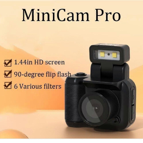 (Without spare battery, black) Mini Camera, Mini Vintage Camera, Tiny Nostalgic Snap Camera 1