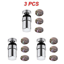 (3 colors tap x 3) LED Temperature Sensitive Faucet Kitchen Glow Water Saving Faucet Aerator Bathroom 3-Color Light-up Tap Nozzle Shower Supplies