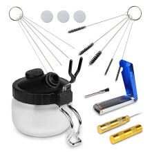 Airbrush 13 Piece Airbrush Cleaning Kit - Airbrush Clean Pot Glass Cleaning Jar with Holder, Brush