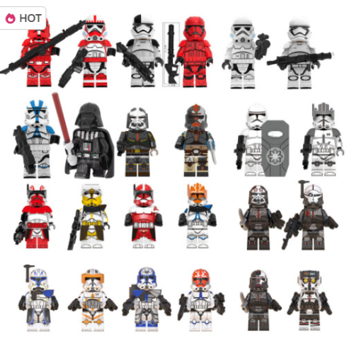 24pcs Star Wars Clone Trooper Cody Rex Commander Fit Lego Minifigures