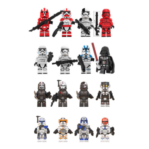 16pcs Star Wars Clone Trooper Cody Rex Commander Fit Lego Minifigures