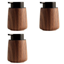3X Bouteille de Savon Moussant pour les Mains en Bois, Distributeur de Shampoing, Bouteille de Mousse à Pression, Accessoires de Cuisine, Décoration