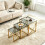 AINPECCA (Gold ) 3Pcs Nesting Table Sets Glass End Table 1
