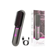 (black) Styluse Hair Straightener, Styluse Heated Hair Brush, Cordless Hair Straightener