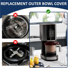 2X Outer Bowl Lid with Sealing Ring for NC299AMZ/NC300/NC301/CN305A Series Ice Cream Maker Replace Cream Bowl Lid