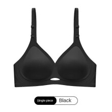 (XL 80C-85AB, Black) Seamless Bra for Women Small Breasts Push Up Bras Comfort No Steel Ring Bralette Soft Sexy Brassiere Female Lingerie