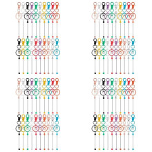 80pcs Beadable Keychains Bars,Diy Multicolor Blank Beadable Keychains-Keychain Bars for Beaded Keychain Making Kit