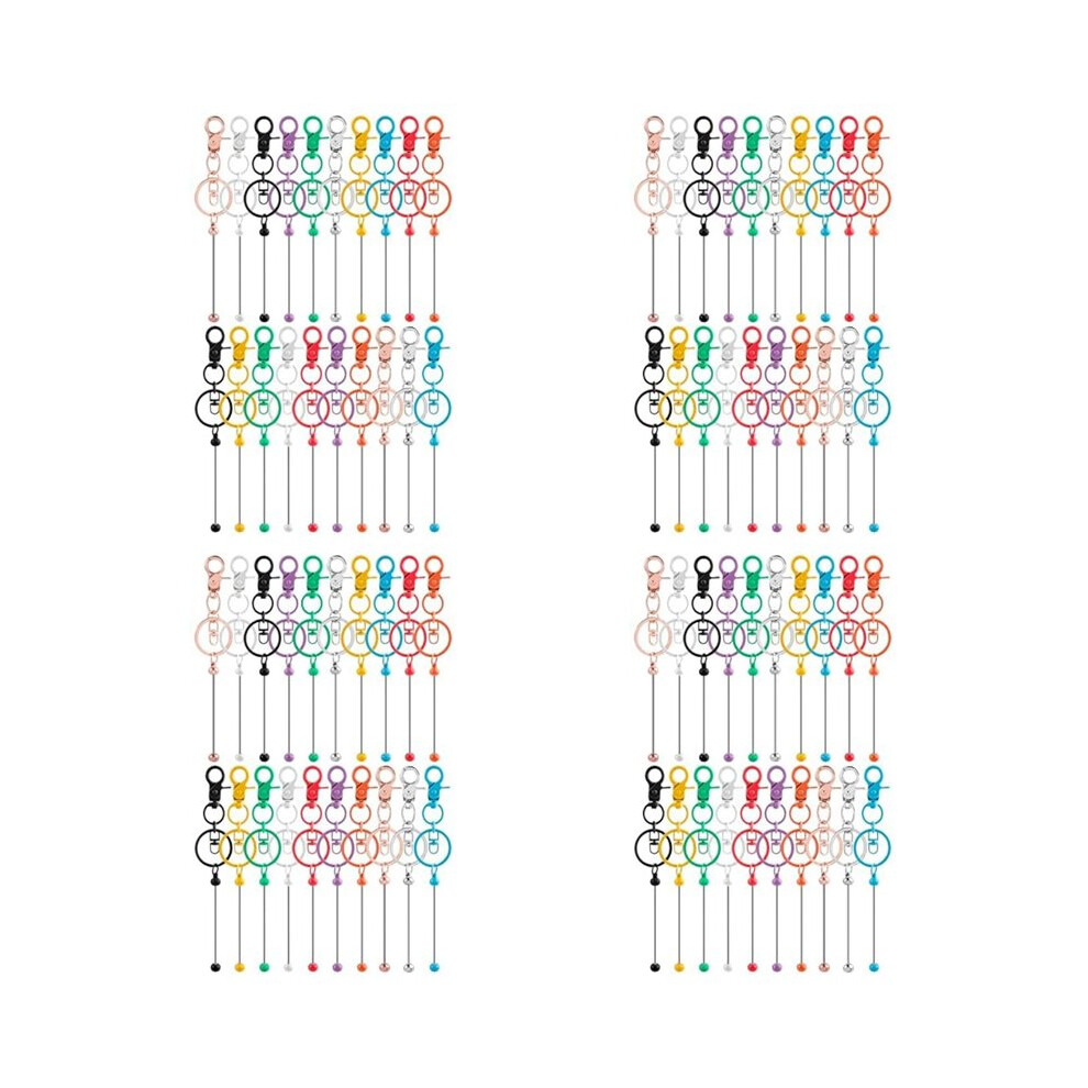 80Pcs Beadable Keychains Bars,Diy Multicolor Blank Beadable Keychains-Keychain Bars For Beaded Keychain Making Kit 6032512238712
