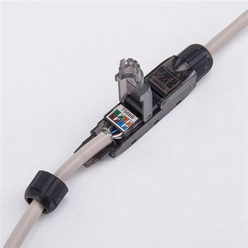 20X RJ45 Cat6A UTP LAN Cable Tool-Less Extension Connector Network Extender Junction Adapter Connection Box 2