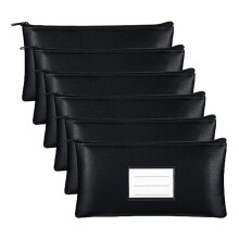 6PC Money Bags with Zipper Security Bank Deposit Bag Money Bag Receipt Holder for Cash Coins Cosmetic Paper Money Tool A