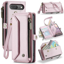 (Pink, Pink) For Google Pixel 10 Pro Google Pixel 10 Leather Case CASEME C36 Zipper 10 Card Slots Phone Cover wit