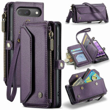 (Purple, Purple) For Google Pixel 10 Pro Google Pixel 10 Leather Case CASEME C36 Zipper 10 Card Slots Phone Cover wit