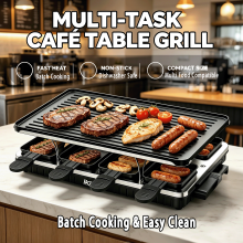 Mini Commercial Electric Table Grill, Multi-Task Non-Stick Griddle for Catering