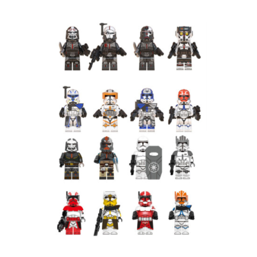 16pcs Star Wars Clone Trooper Cody Rex Commander Fit Lego Minifigures