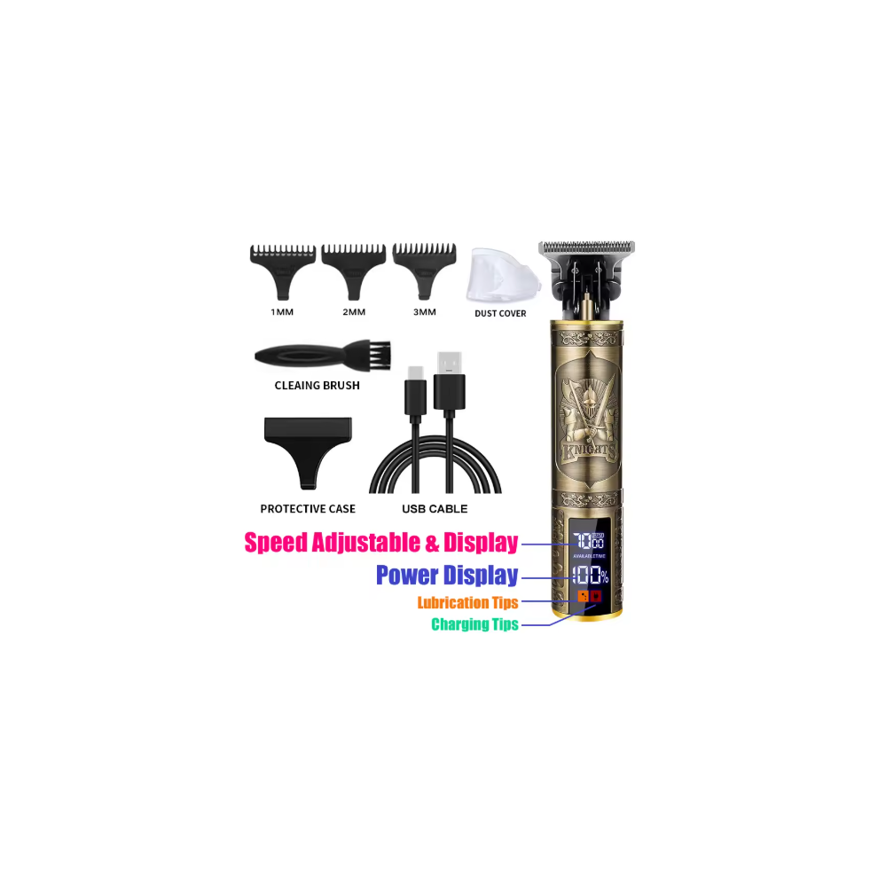 Carving Hair Clipper Professional Hair Cutting Machine Barber Rechargeable Hair Trimmer Metal Haircut Machine Clipper for Men