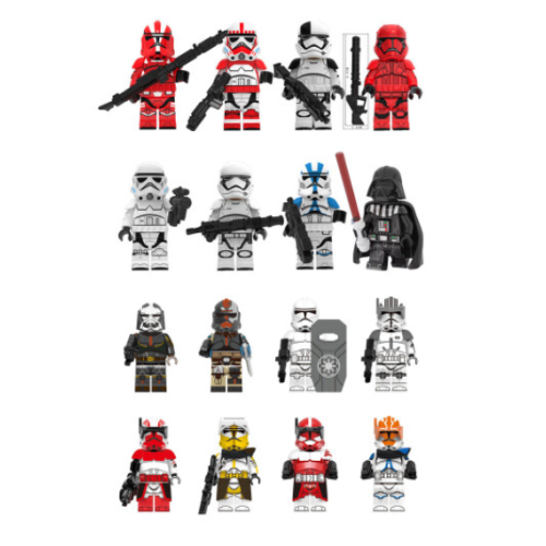 16pcs Star Wars Clone Trooper Cody Rex Commander Fit Lego Minifigures