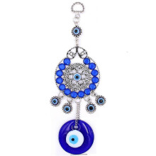 Wind Chimes Turkey Evil Eye Pendants Amulet Home Wall Hanging Decor Blessing Protection Gift Dream Catcher Blue Rhinestone