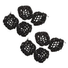 Hotel Waitress Elastic Nylon Black Snood Net Ballet Bun Hair Covers Ornament 8 Pcs