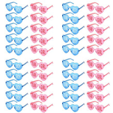 40Pcs Gender Reveal Glasses Sunglasses Frameless Team Girl and Boy Baby Shower Decor for Gender Reveal Party