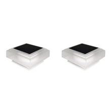 2X Solar Post Cap Lights Outdoor Deck Fence Post Lights Solar Powered Waterproof Fence Post Lights