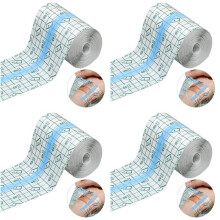 4X Shower Waterproof Patch Transparent Stretch Adhesive Bandage for Tattoos Swimming Showering (4 Inch X 10Yard)