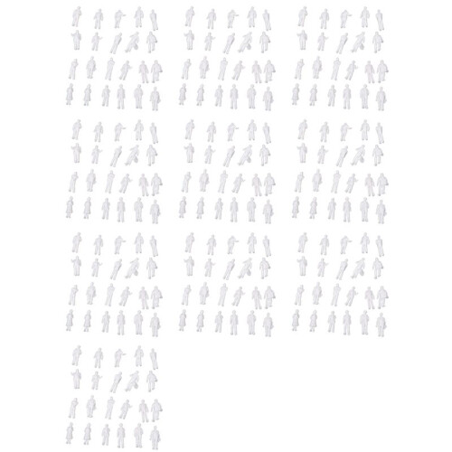 1000Pcs HO Scale 1:100 White Model People Unpainted Train Figures 1