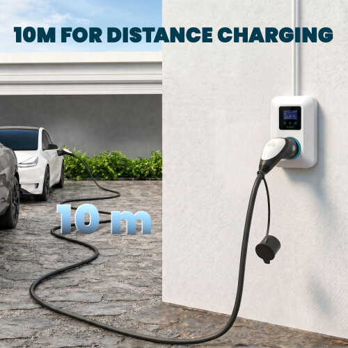Homcom HOMCOM Type 2 EV Charging Cable, 7kW, 32A, Mode 3, 1-Phase, 10m 1