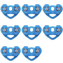 8X Heart-Shape Climbing Double Pulley Steel Cable Rope 13mm Climbing Device High Speed Zipline Trolley 24KN