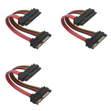 3X SAS to Cable SFF-8482 29Pin to 22Pin HDD Extension with 15Pin Power Port for Hard Disk Drive