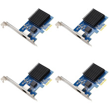 4X 10Gb PCIe NIC Network Card Single RJ45 Port RTL8127 Chip PCI- Express X1 Vision Acquisition Card for Win10/Win 11