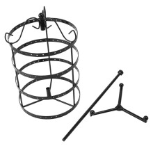 3X 144 Holes Round Rotating Jewellery Display Stand Black Metal Earrings Holder Organizer Stand Rack