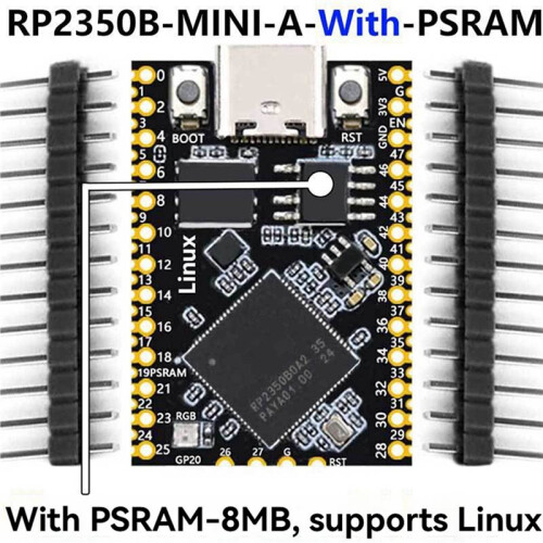4X for Raspberry Pi  2 RP2350B Linux  Development Board with PSRAM-8MB Full 48 GPIOs Output for Linux 2