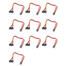 10X Festplattendatenstromversorgung Integriertes Kabel Kleine 4 Polige Buchse und 3.0 Stecker auf 22 Poliges (7 + 15 Poliges)