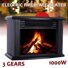 2X 1000W Electric Fireplace Heater with Remote Control Fireplace Electric Flame Decoration Portable Space Heater US Plug