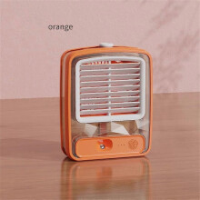 (orange) Portable Mini Fan Air Conditioner Humidifier Cooling Fan USB Rechargeable NEW